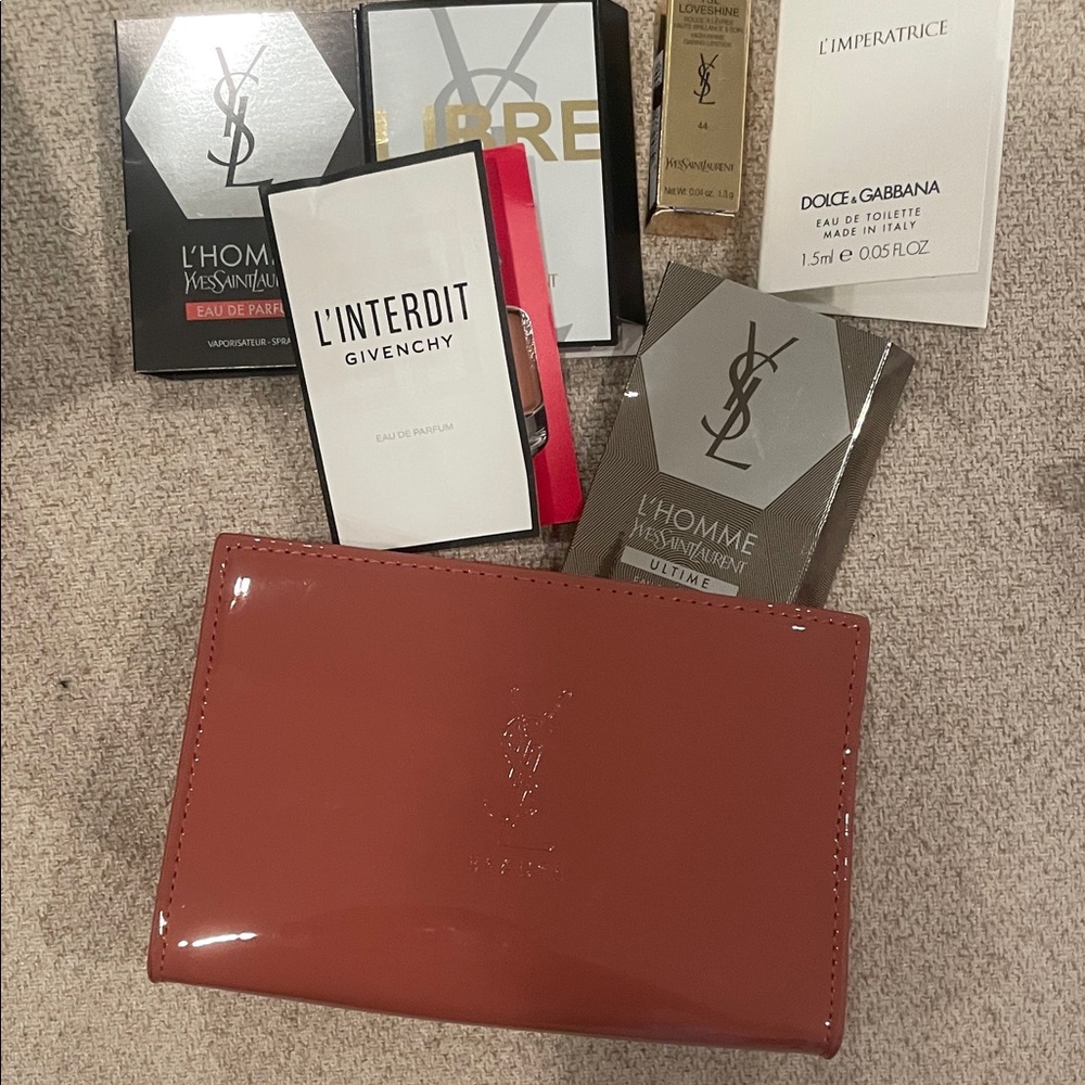YSL makeup bag with samples - new